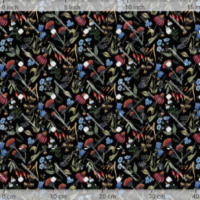 Полевые цветы на черном фоне by g.sm.art 811 DPI