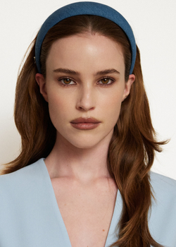 Объемный ободок из синей джинсы