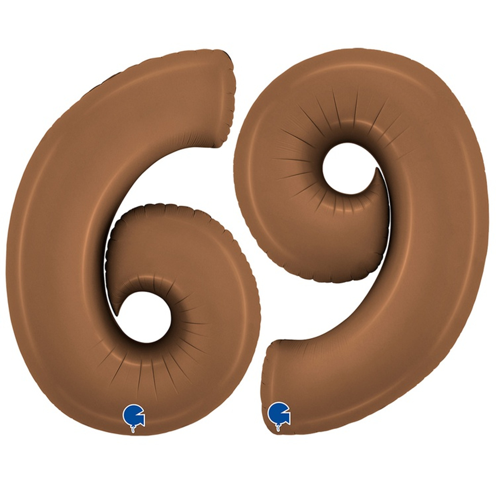 Шар фольгированный Цифра 9 101 см (Коричневый)