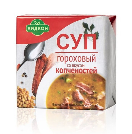 Суп гороховый со вкусом копченостей 200г. Лидкон