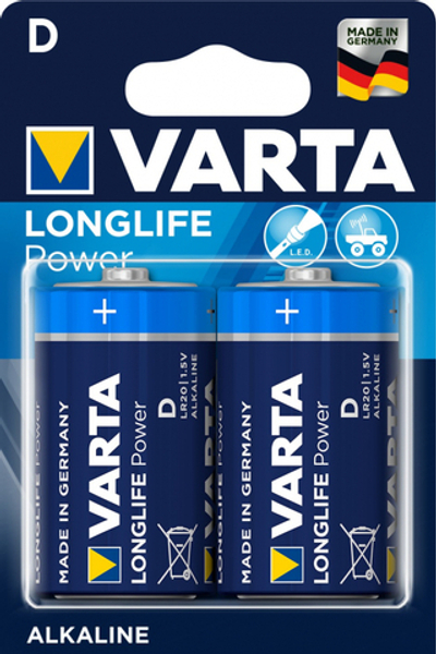 Батарейка Varta Longlife Power D/LR20 , ( 2 ) шт. в блистере, 04920121412