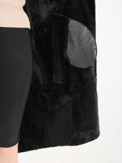 Дубленка зима натуральная удлиненная с капюшоном