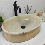 Раковина из оникса Oval Yellow OY-61567 (52*38*14)