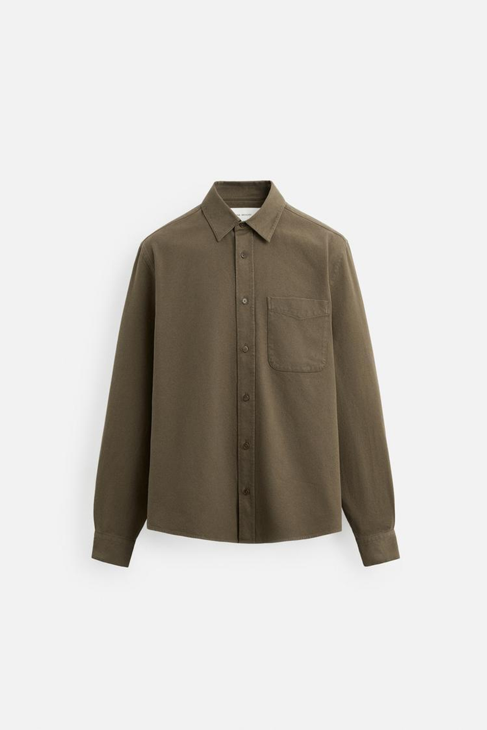 ZARА РУБАШКА ИЗ ХЛОПКА С УТЕПЛЕНИЕМ, КОРИЧНЕВЫЙ/ЗЕЛЕНЫЙ