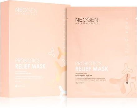 Neogen Dermalogy Probiotics Relief Mask - успокаивающая тканевая маска с пробиотиками /  5 szt.   / GTIN 8809653240588
