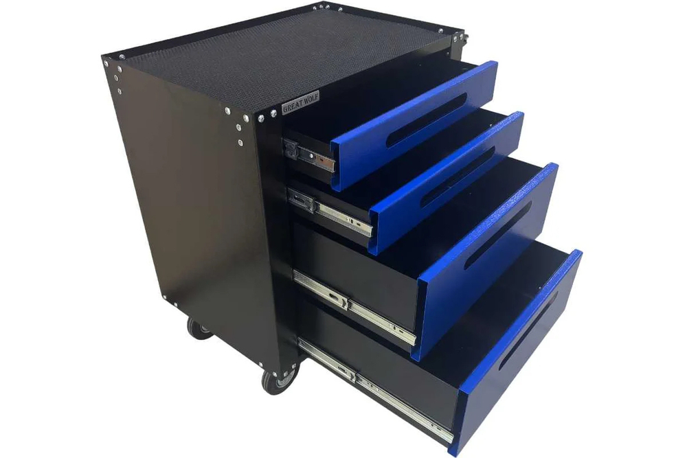 Инструментальная тележка GWT-B4 Great Wolf 4 ящика, колеса с тормозом, синяя