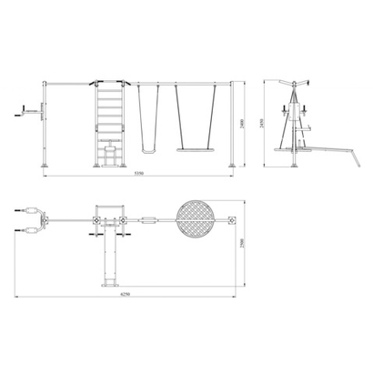 Уличный атлетический комплекс №9, 5350*2500*2450 мм.