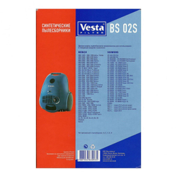 Мешок для пылесоса Vesta filter, BS 02 S, синтетический, 4 шт, + 2 фильтра