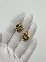 Серьги Сердечки биколор