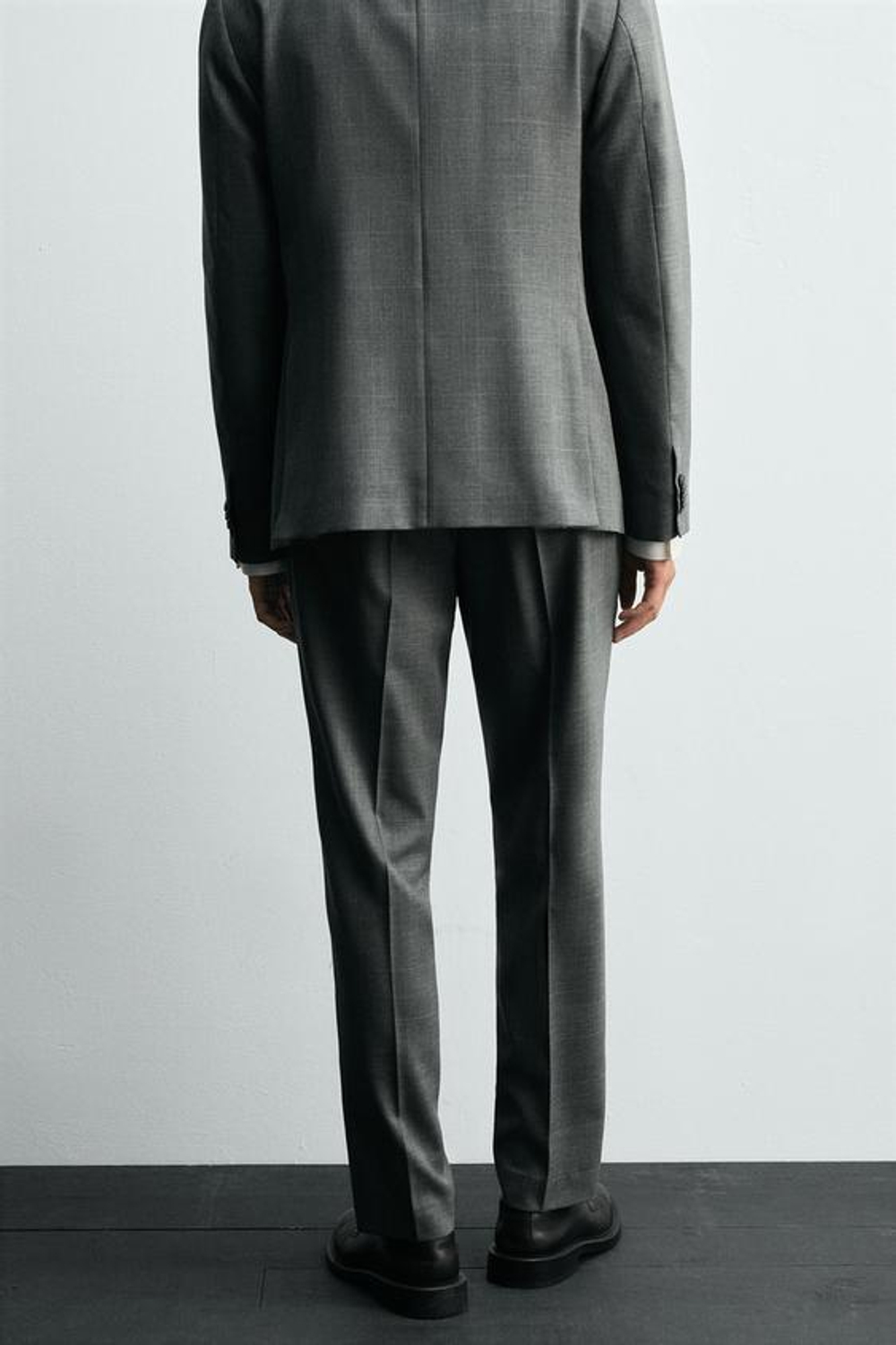 ZARA КЛЕТЧАТЫЕ КОСТЮМНЫЕ БРЮКИ, СЕРЫЙ МЕЛАНЖ