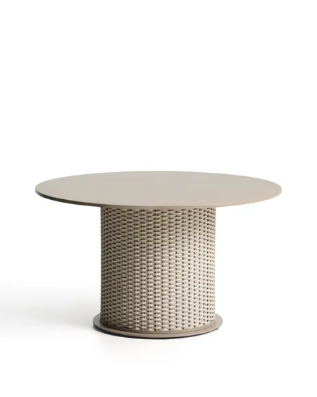 Уличный стол Sedalis цвета таупе из алюминия и веревки Ø135 см