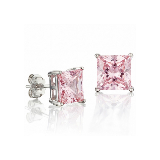 Серьги пусеты Square Light Pink