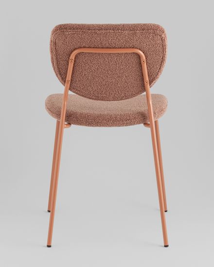 Стул обеденный Gigi коричневый букле розовые ножки
