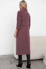 Платье трикотажное с разрезом (сливовый)-48р-р Р11-2008/7 Nikol