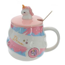 GAEM Кружка с крышкой и ложкой, 400 мл, L13 W10 H13 см