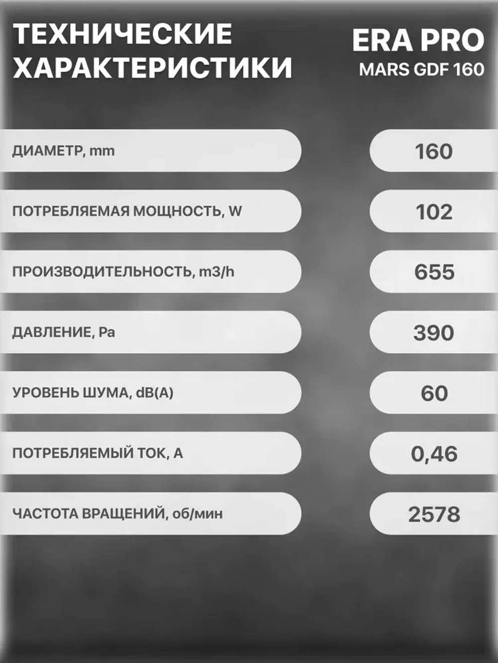 MARS GDF 160 вентилятор канальный центробежный D 160