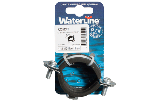 ХОМУТ WATERLINE С ВИНТОВЫМ КРЕПЛЕНИЕМ 1,1/4 40-45ММ 1ШТ