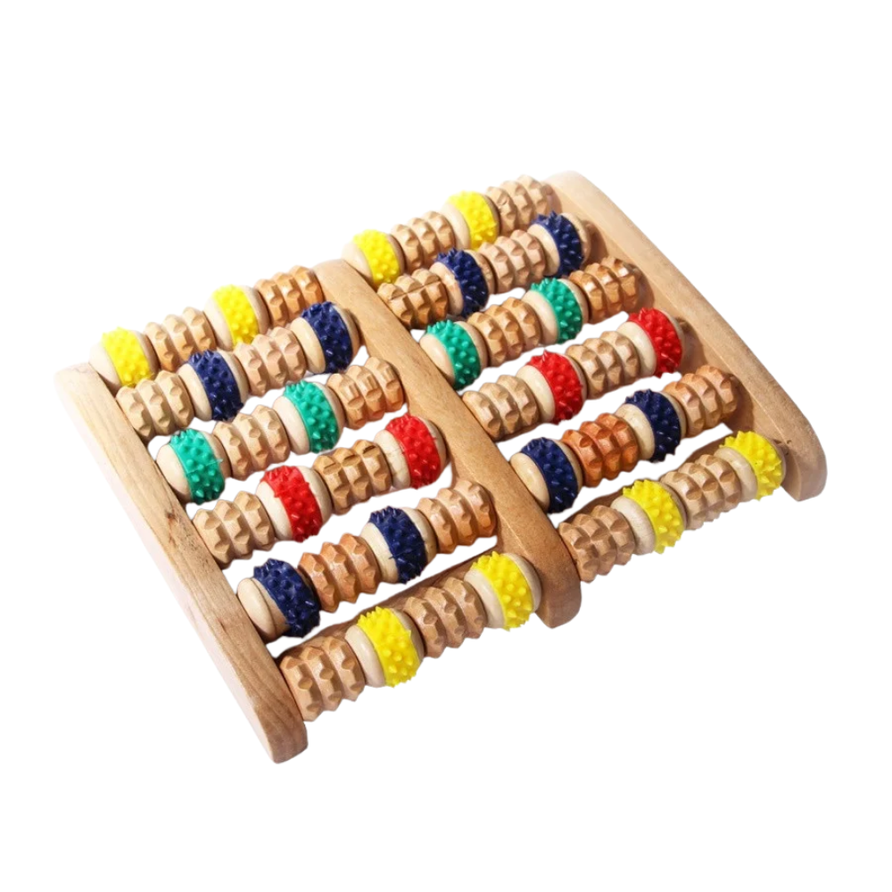 Массажер деревянный для ног JoysToys MN2261 12 роликов
