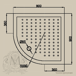 Душевая ограждения Migliore Diadema 90x90см. ML.DDM-22.790.ST.DO 2 распашные двери, стекло матовое с декором, профиль золото