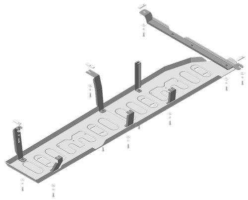 Усиленная защита Motodor топл. бака. 5 мм, алюминий. для Toyota Tundra 2022-н.в. арт.32527