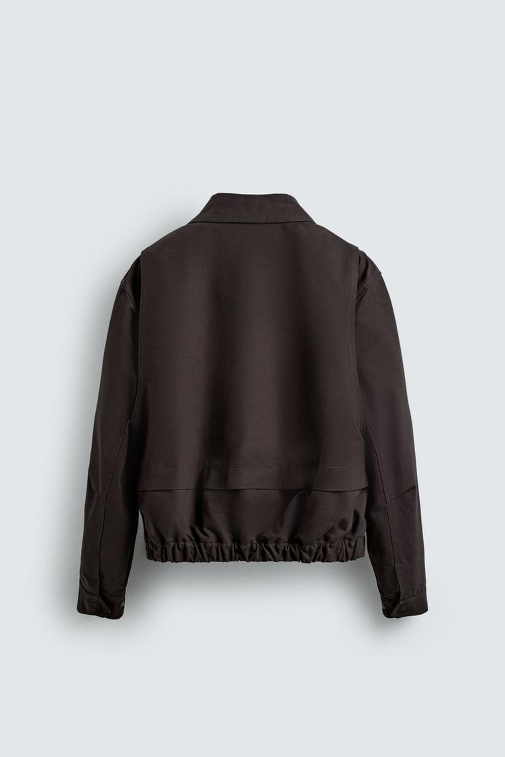 ZARA УКОРОЧЕННАЯ КУРТКА, ТЕМНО-КОРИЧНЕВЫЙ