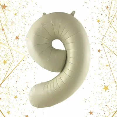 Шар фольгированный 32'/81см «Цифра «9» (молочный)