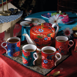 Wedgwood Чайник для чая Paeonia Blush 1 л Коралловый