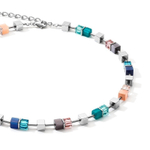 Колье Coeur de Lion Blue-Turquoise-Peach 5022/10-0751 цвет синий, серый, мульти, зеленый