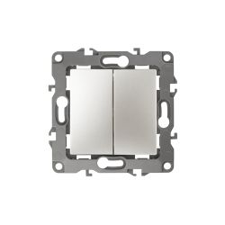12-1106-15 ЭРА Переключатель двойной, 10АХ-250В, IP20, Эра12, перламутр