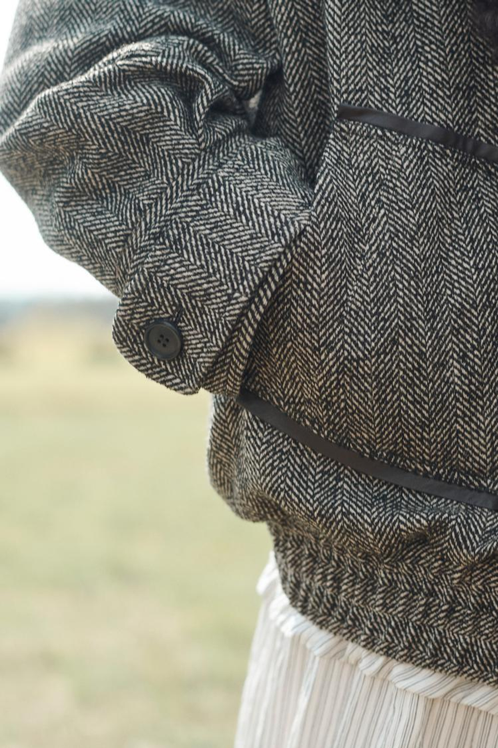 ZARA КУРТКА-БОМБЕР ИЗ СМЕСОВОЙ ШЕРСТИ, ЧЕРНЫЙ