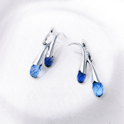 "Пломбир" серьги в серебряном покрытии из коллекции "Десерт" от Jenavi  с английским замком