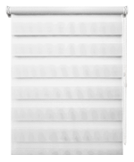 Рулонная штора День-Ночь Люкс, ткань 8920 Канзас, цвет белый