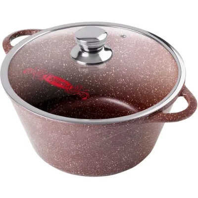 Кастрюля 8л 30*15см «Шоколад» со стеклянной крышкой к303аш