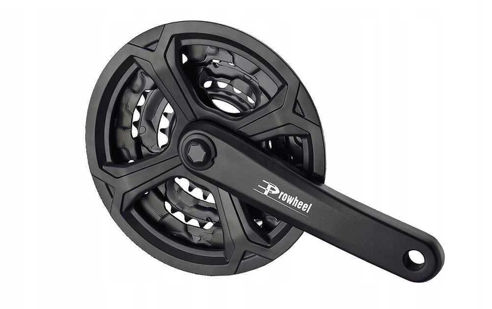 Шатуны-система Prowheel, 3ск., 22/32/42 зуб., 1/2"х3/32",сталь с защитой; шатуны 170мм, алюминий, резьба 9/16", под квадрат, черные