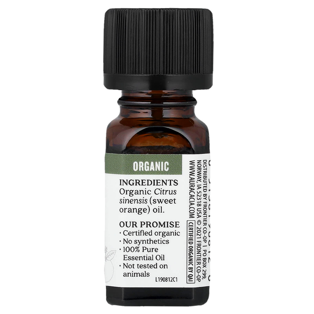 Aura Cacia, чистое эфирное масло, органический сладкий апельсин 7,4 мл (0,25 жидкой унции)