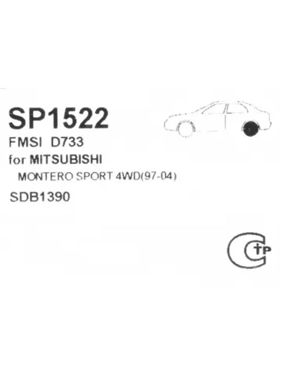 Колодки тормозные MITSUBISHI Pajero Sport,Montero Sport (98-09) (2.5 D/3.0) задние (4шт.) SANGSIN