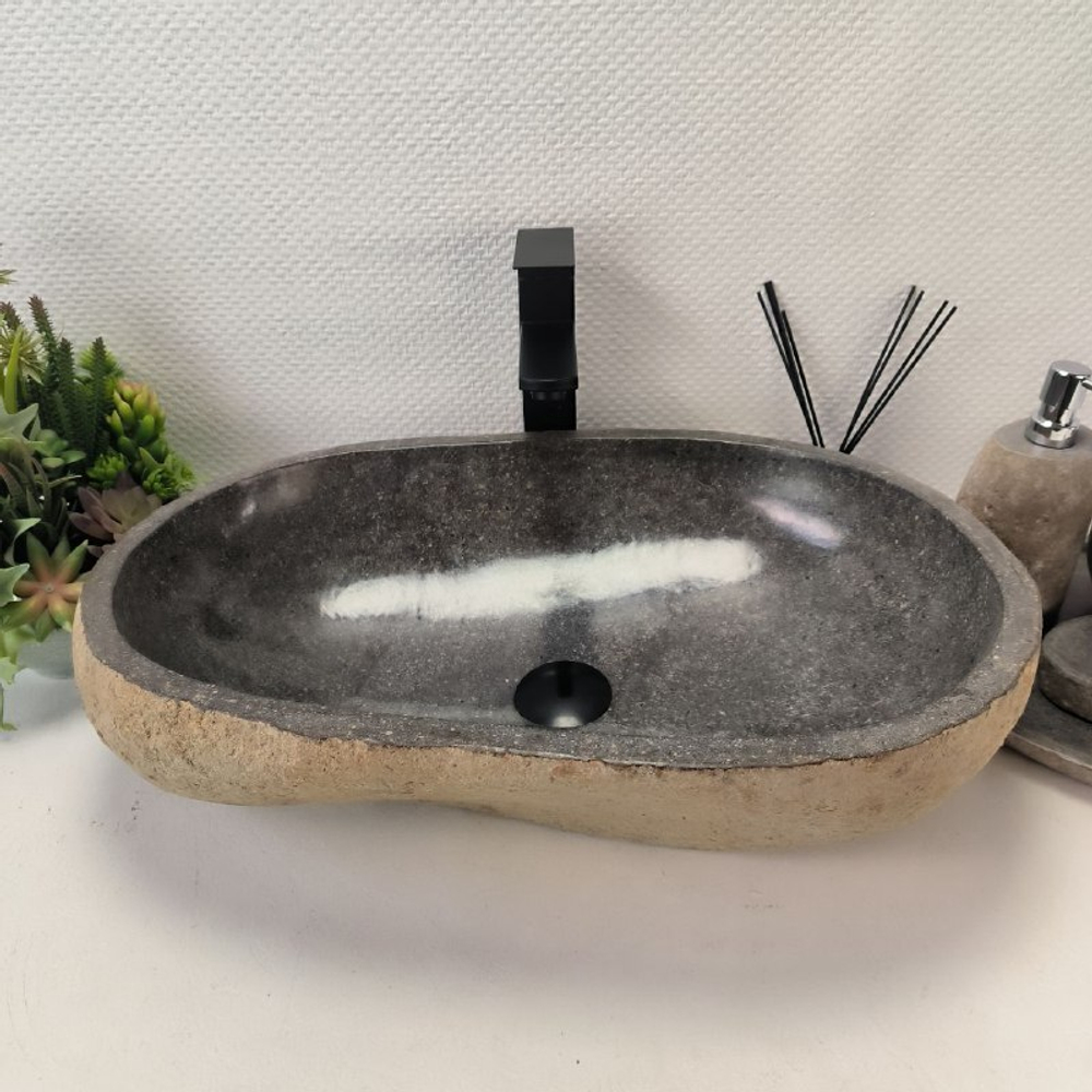 Раковина из речного камня RS-63424 (57*39*16) 0123