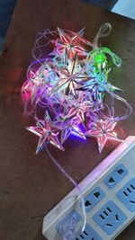 Электрогирлянда LED цветная с насадкой метал. Звезда, длина насадки 6,5см, 12 ламп, 3м, 1 р.м