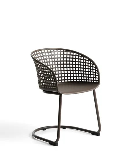 Уличный стул Tenaro из коричневого пластика и стали