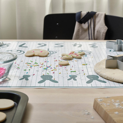 IKEA BAKTRADITION  (ИКЕА БАКТРАДИТИОН)  -  Силиконовый коврик, белый/бирюзовый, 61x46 см