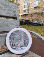 Набор для вышивания крестом Искусница "Снежный двор"