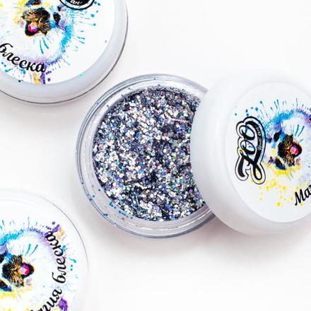 1244 Глиттер голографический "Магия блеска" 2 г серебро