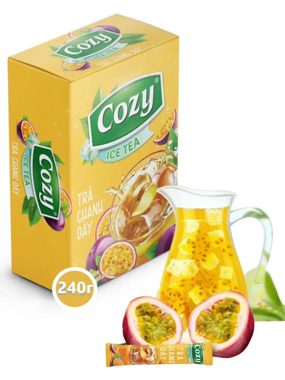 Растворимый вьетнамский чай со вкусом маракуйи 240 г