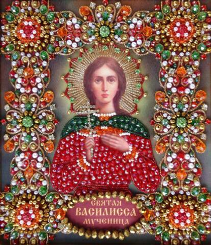 Ии-61 Набор для вышивания хрустальными камнями Святая Василиса