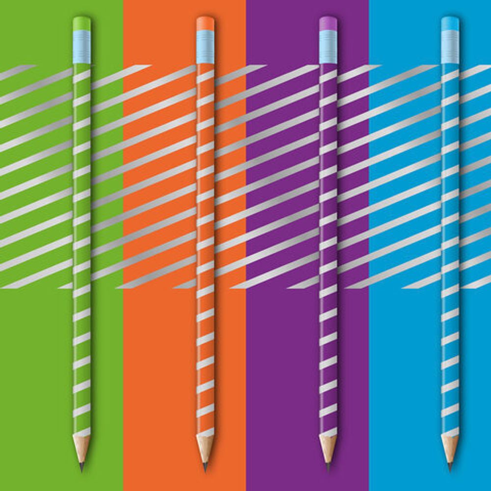 Карандаш чернографитный BRAUBERG "SILVER LINE", 1 шт., HB, с ластиком, корпус ассорти, 181749