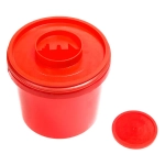 Контейнер для утилизации игл Инновация класс В 1 л красный круглый