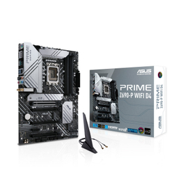Материнская плата ASUS PRIME Z690-P WIFI D4, LGA1700, Z690, 4*DDR4, DP+HDMI, SATA3 + RAID, Audio, Gb LAN, USB 3.2*9, USB 2.0*4, COM*1 header (w/o cable), ATX; 90MB18N0-M0EAY0
