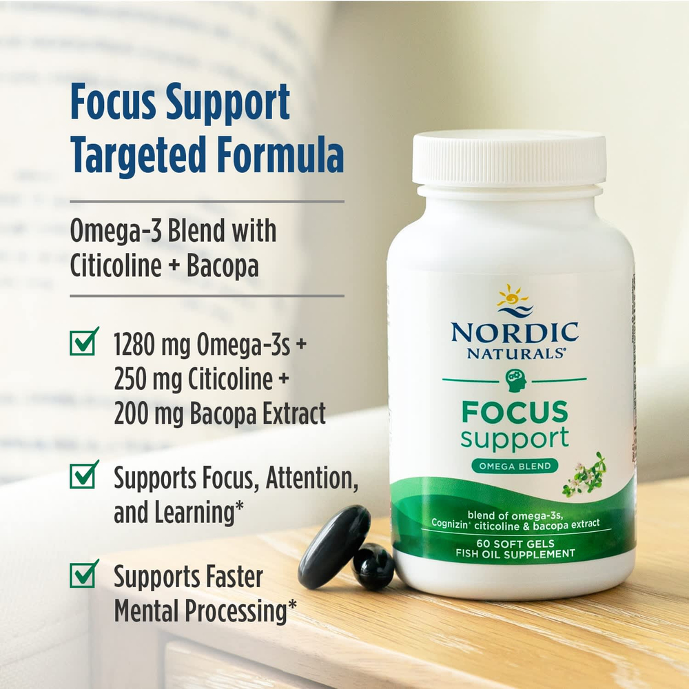 Nordic Naturals, Omega Focus, 1280 мг, 60 капсул (640 мг в 1 капсуле)