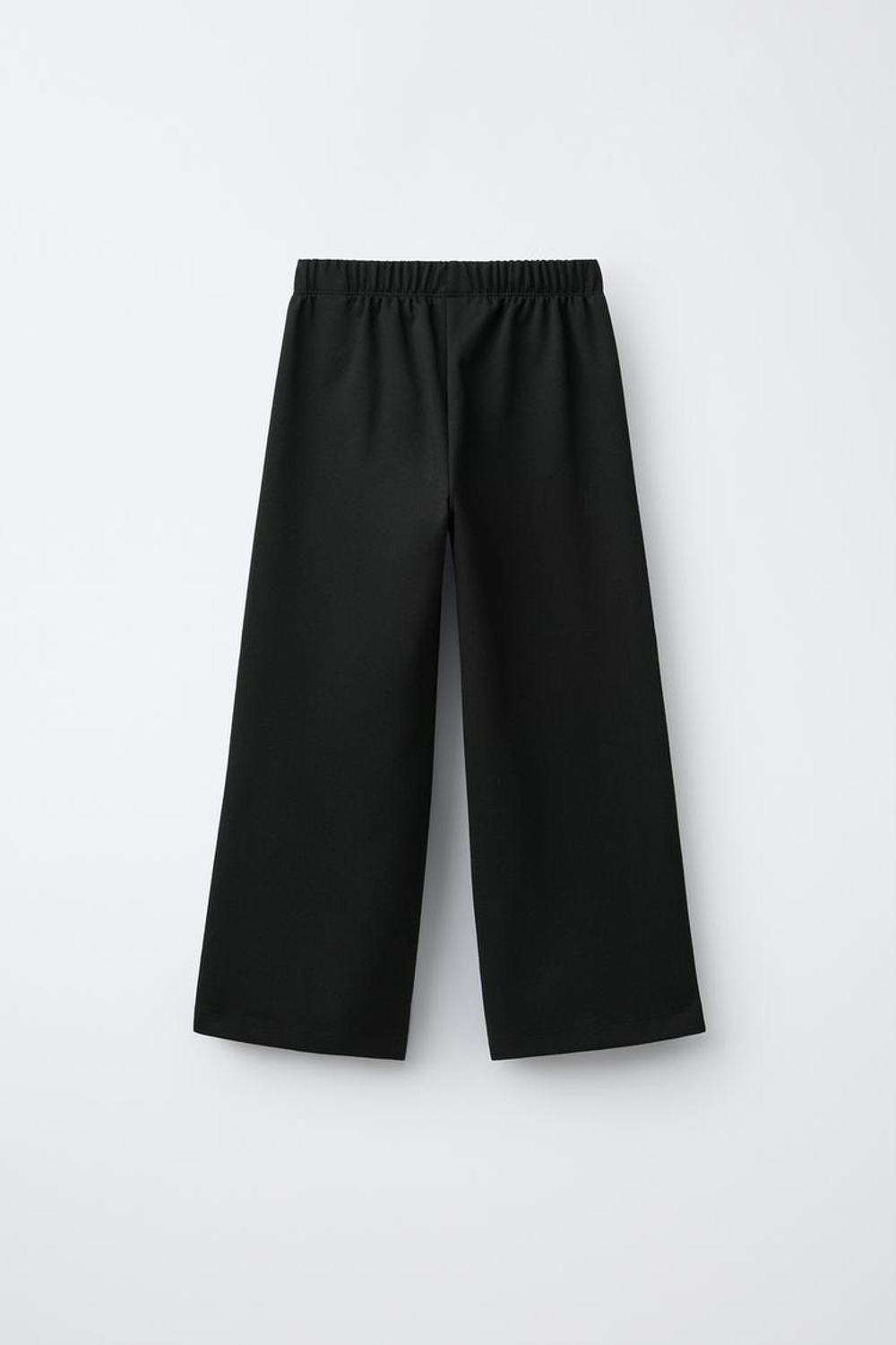 ZARA БРЮКИ WIDE LEG ИЗ ТРИКОТАЖА, ЧЕРНЫЙ