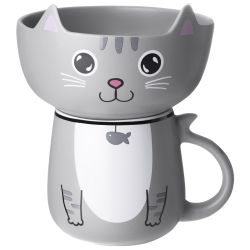 НАБОР ДЛЯ ЗАВТРАКА LEFARD "CAT", 2 ПР.: САЛАТНИК 500МЛ, КРУЖКА 450МЛ